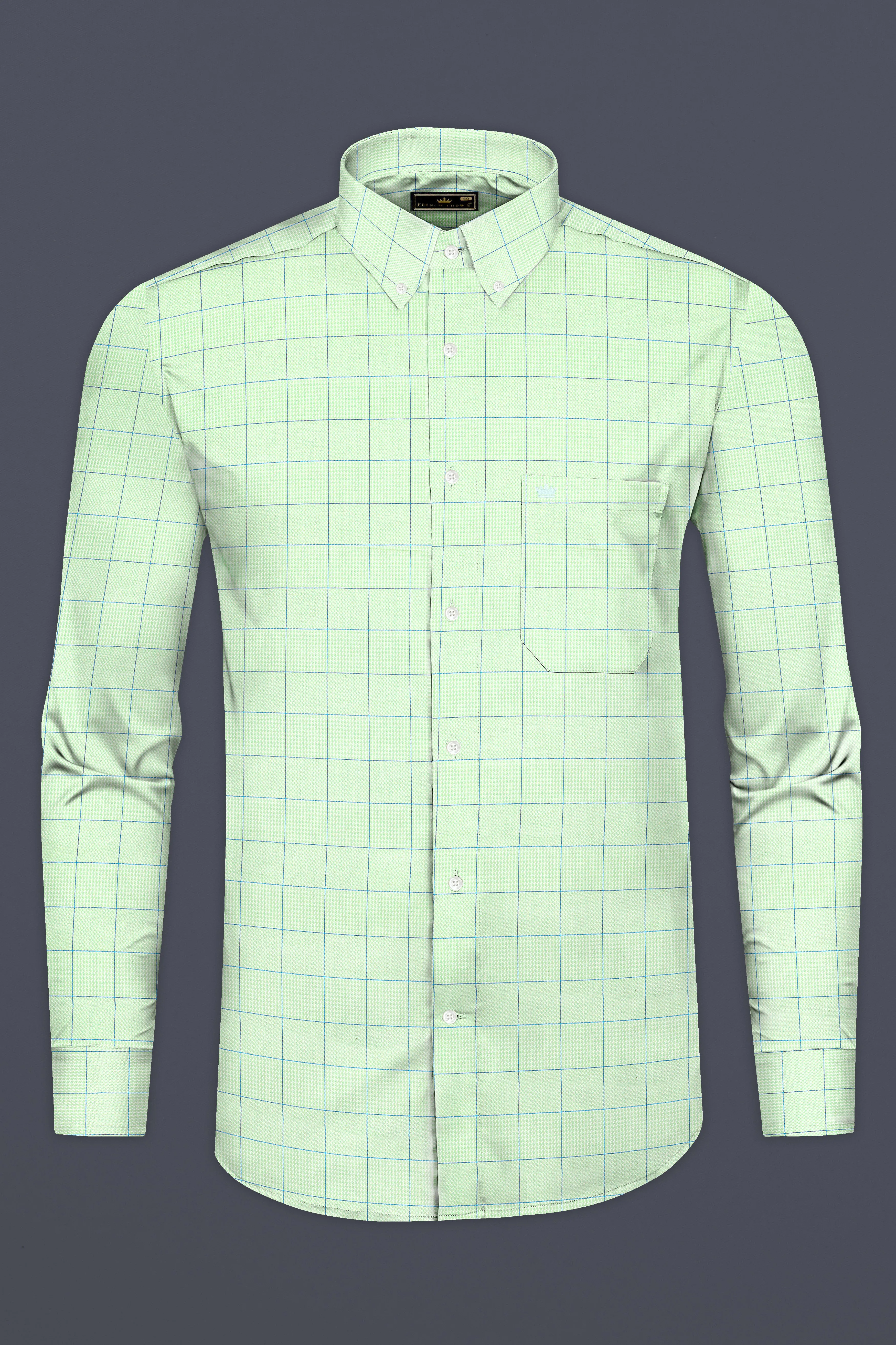 Beryl Green Windowpane Dobby Shirt