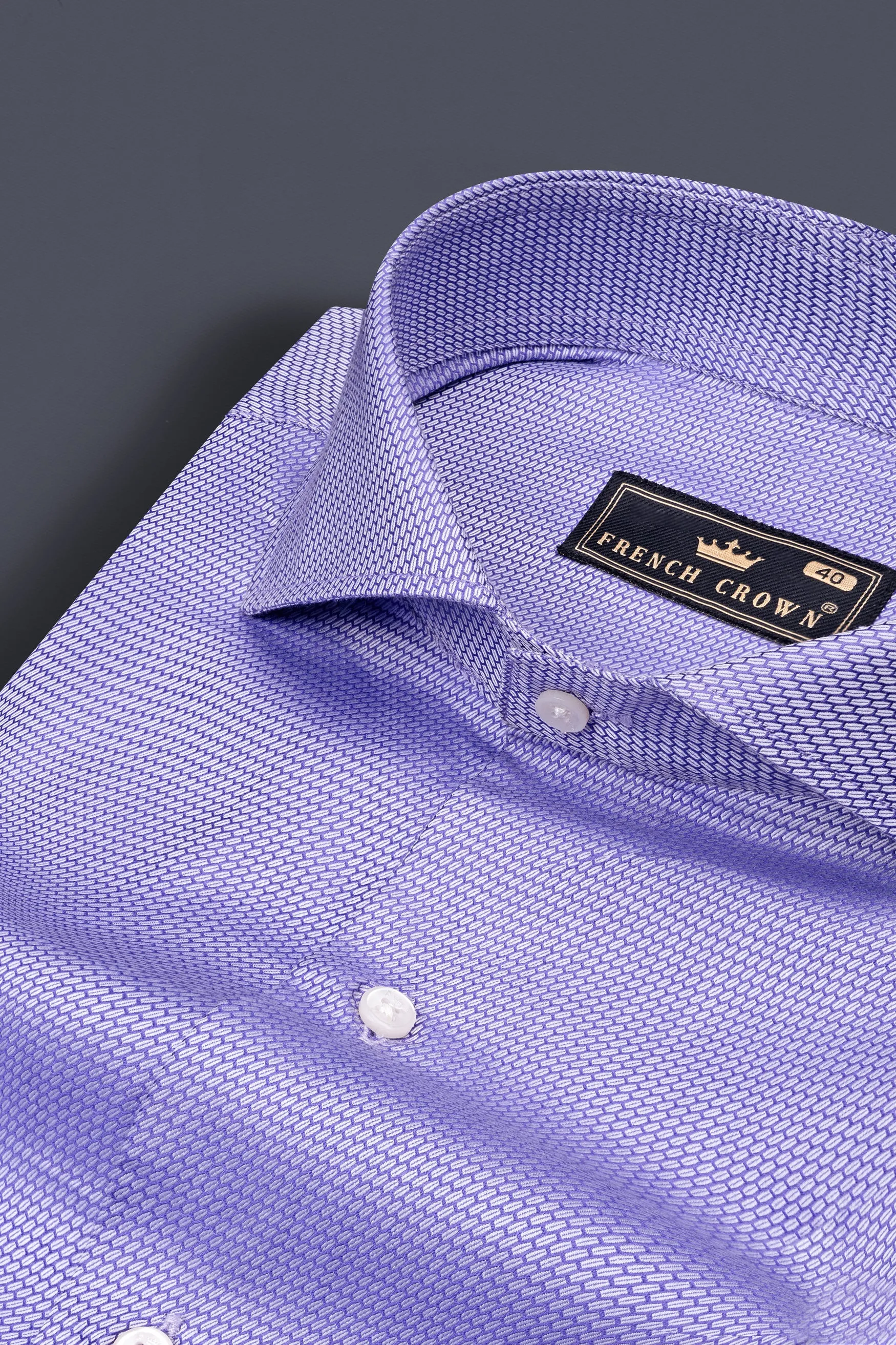 Biloba Purple Dobby Textured Premium Giza Cotton Shirt