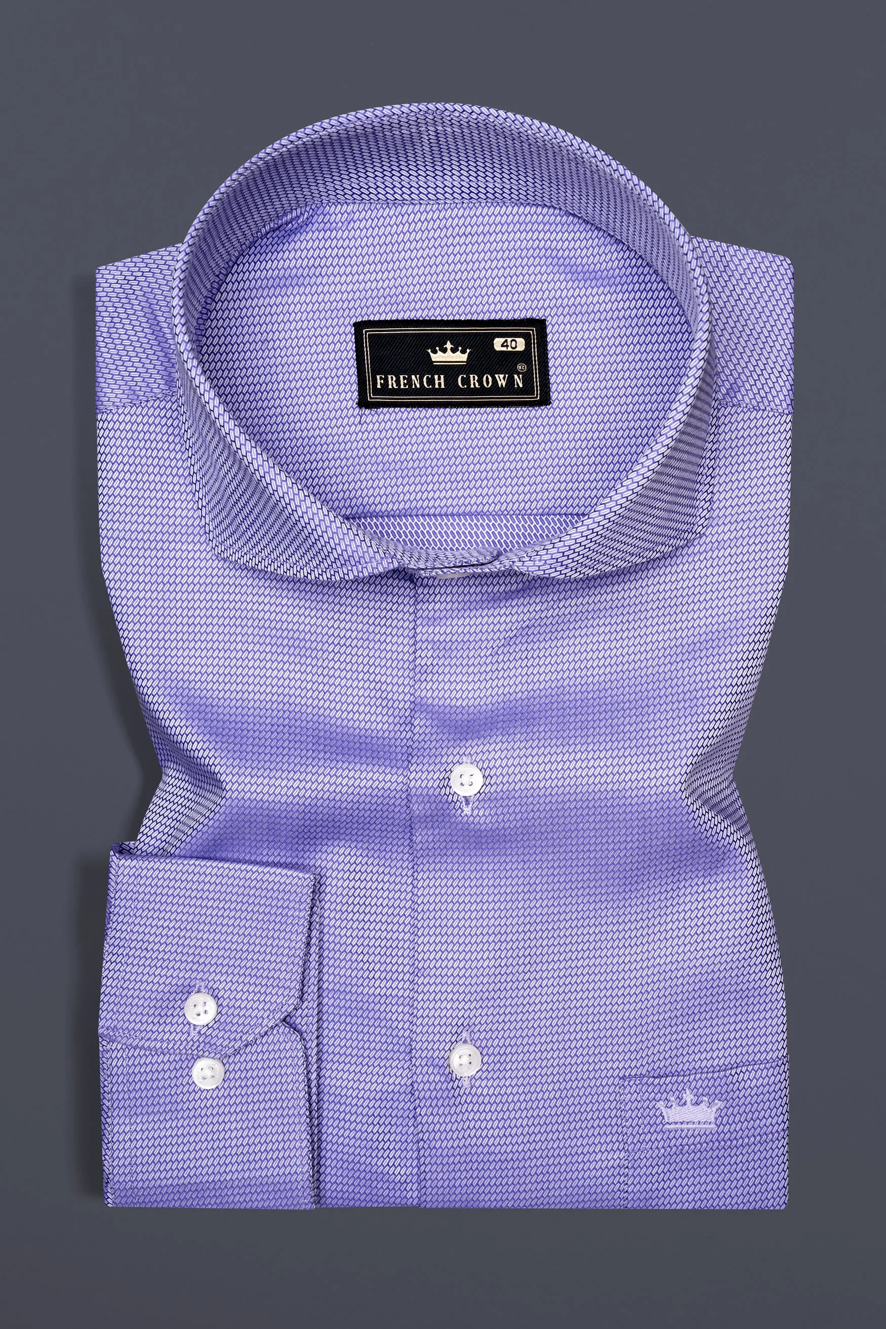 Biloba Purple Dobby Textured Premium Giza Cotton Shirt