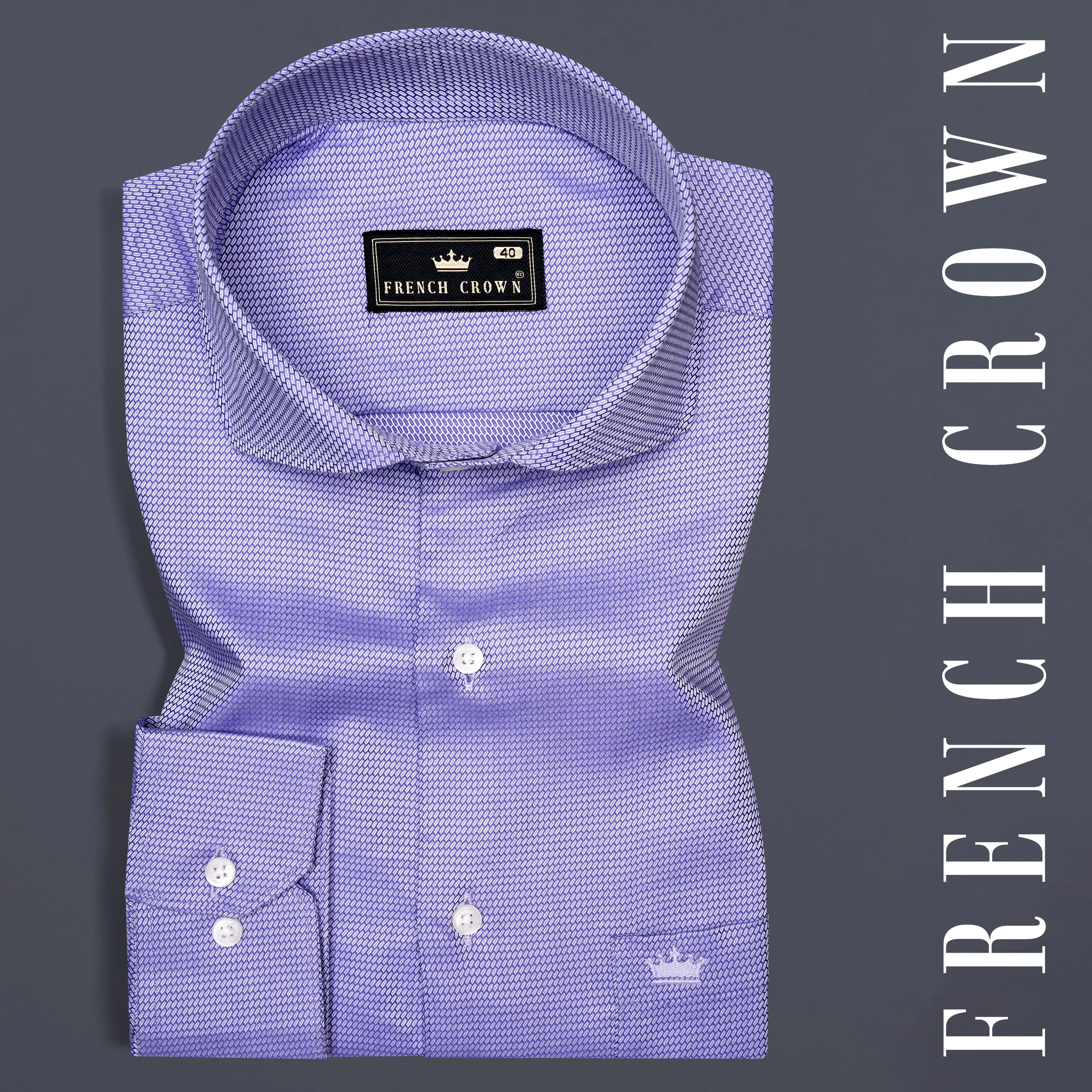 Biloba Purple Dobby Textured Premium Giza Cotton Shirt