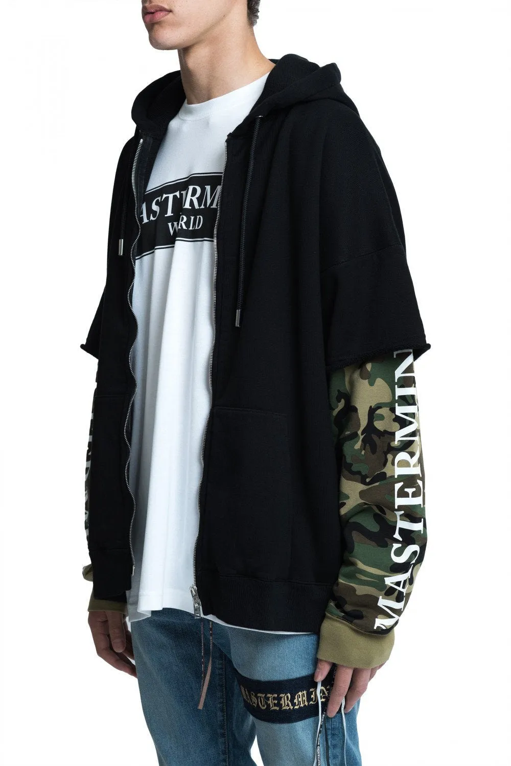 Black and Camo Double Layered Hoodie