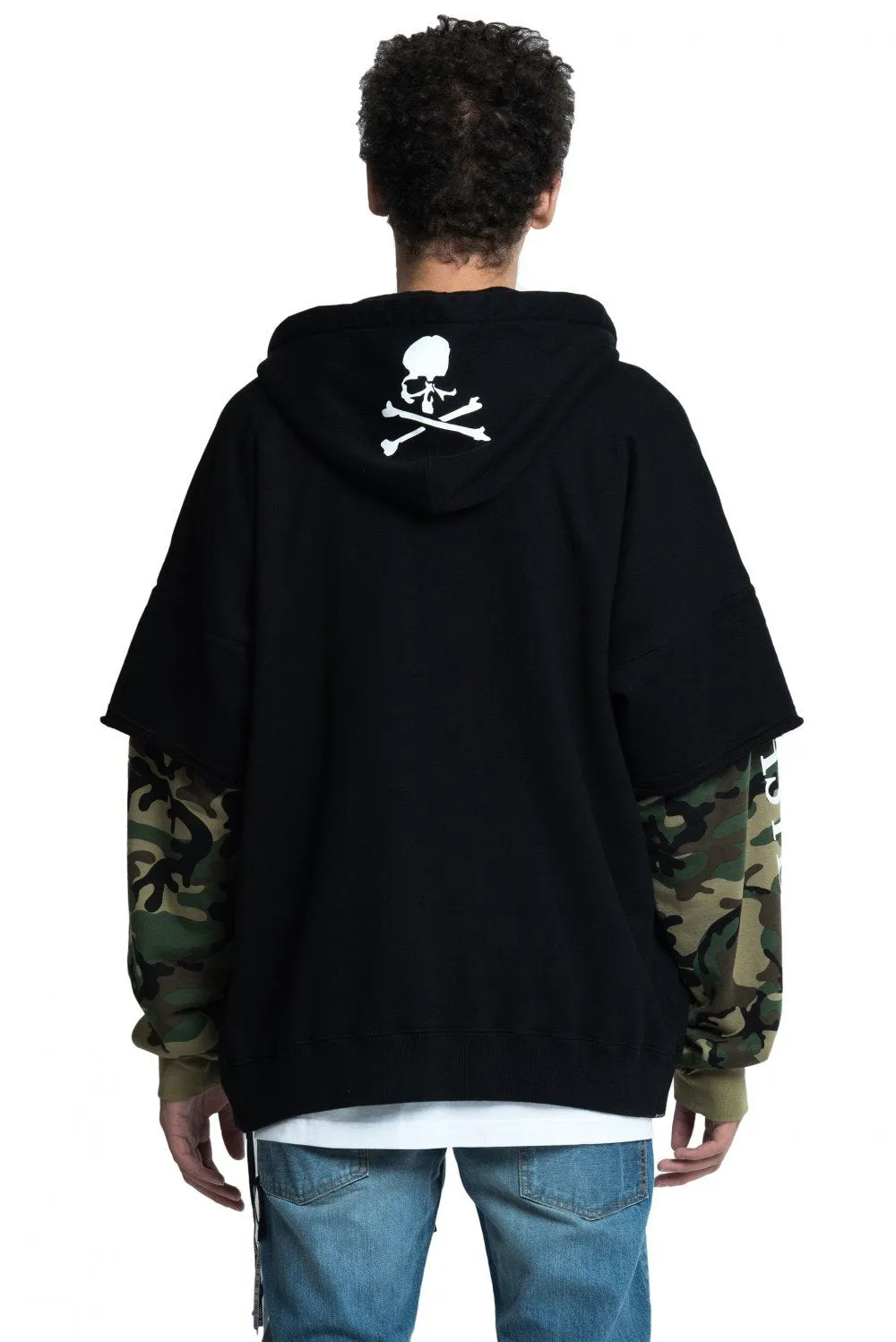 Black and Camo Double Layered Hoodie