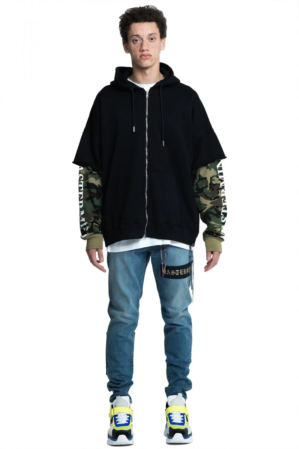 Black and Camo Double Layered Hoodie