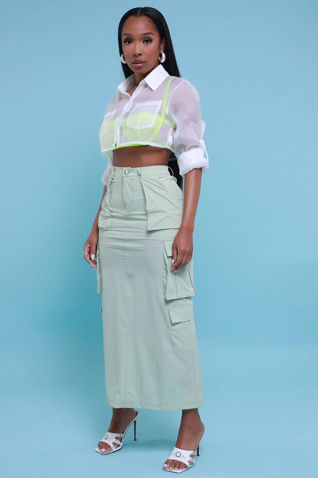 Blank Page Sheer Crop Top - Ivory