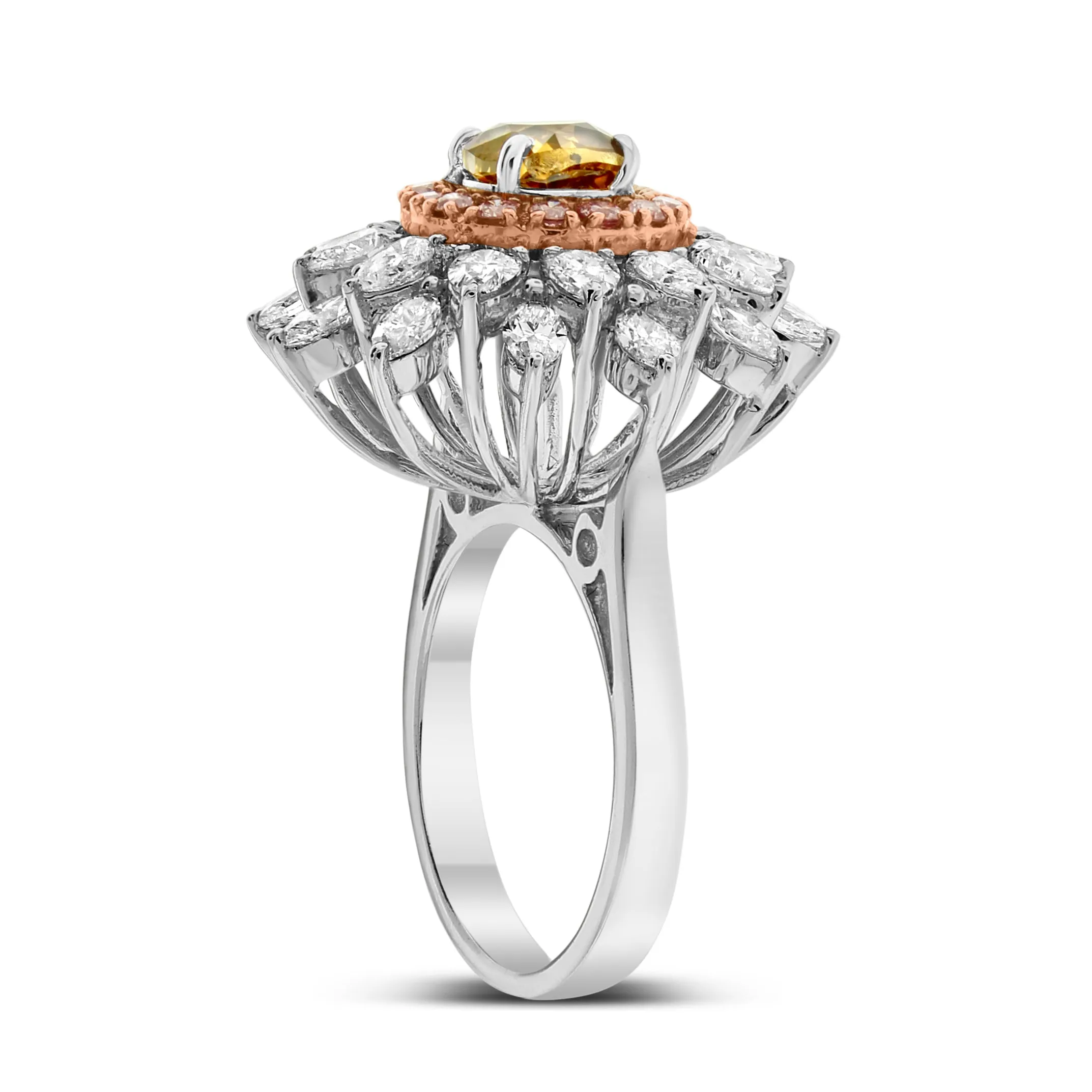 Blossoms Diamond Cocktail Ring (3.09 ct Diamonds) in Gold