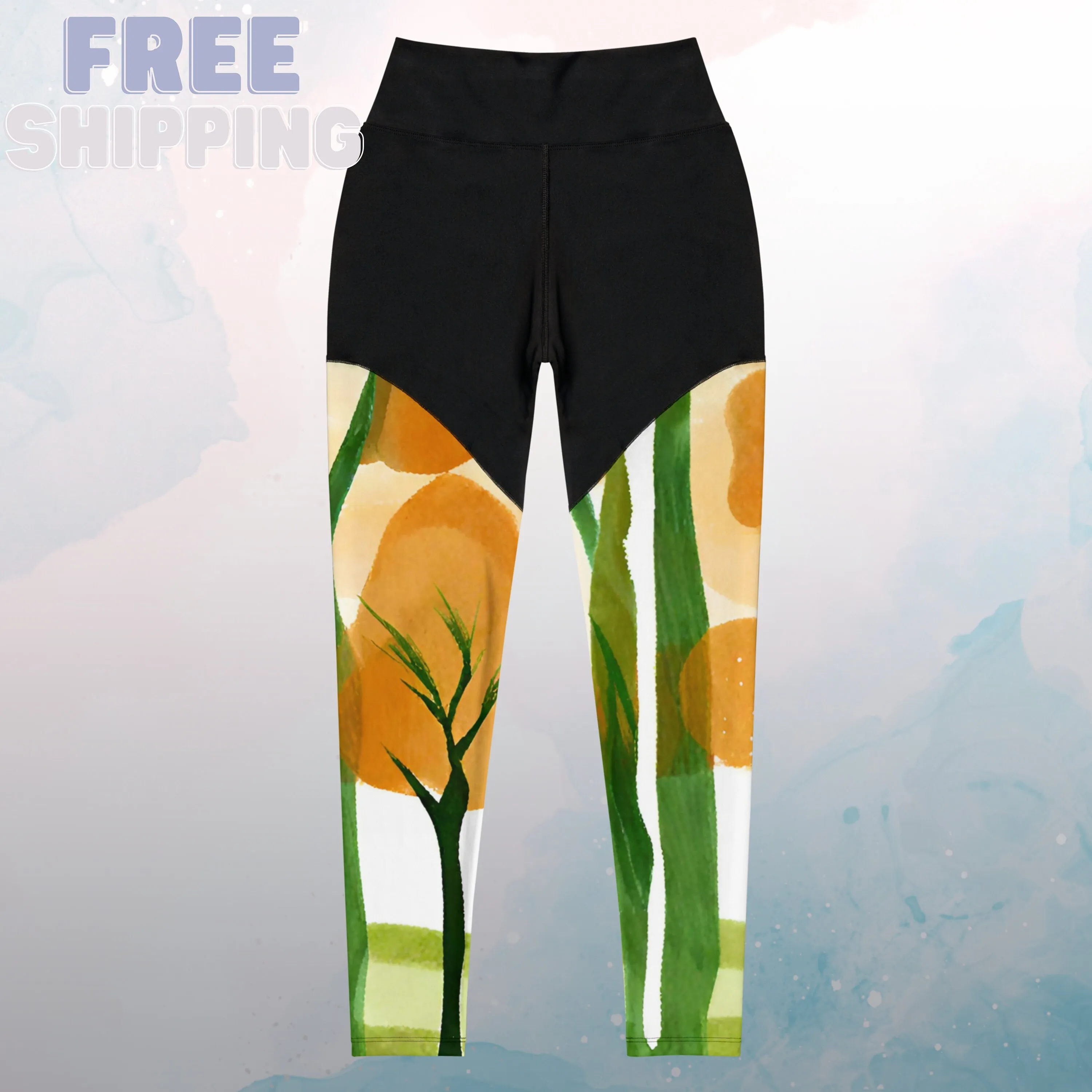 Bold Fall Forest Print Womens Sports Leggings for the Lifting or Running Fanatic