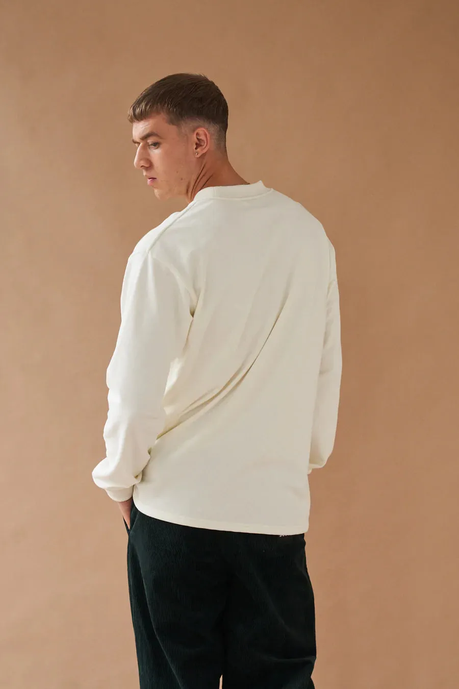 bound 'Ecru Script' Embroidered Longsleeve Tee