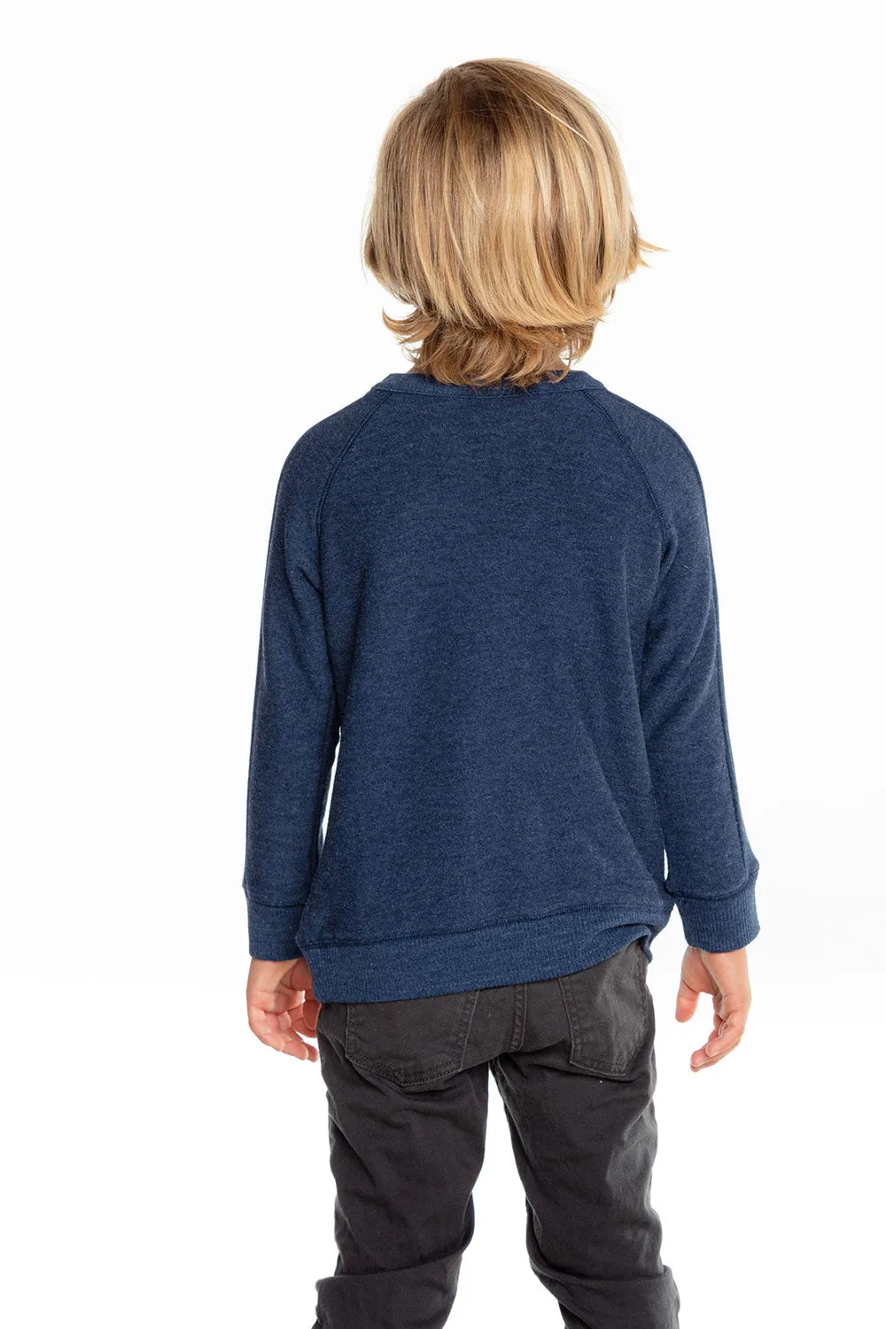 Boys Cozy Knit Long Sleeve Rib Panel Raglan Pullover