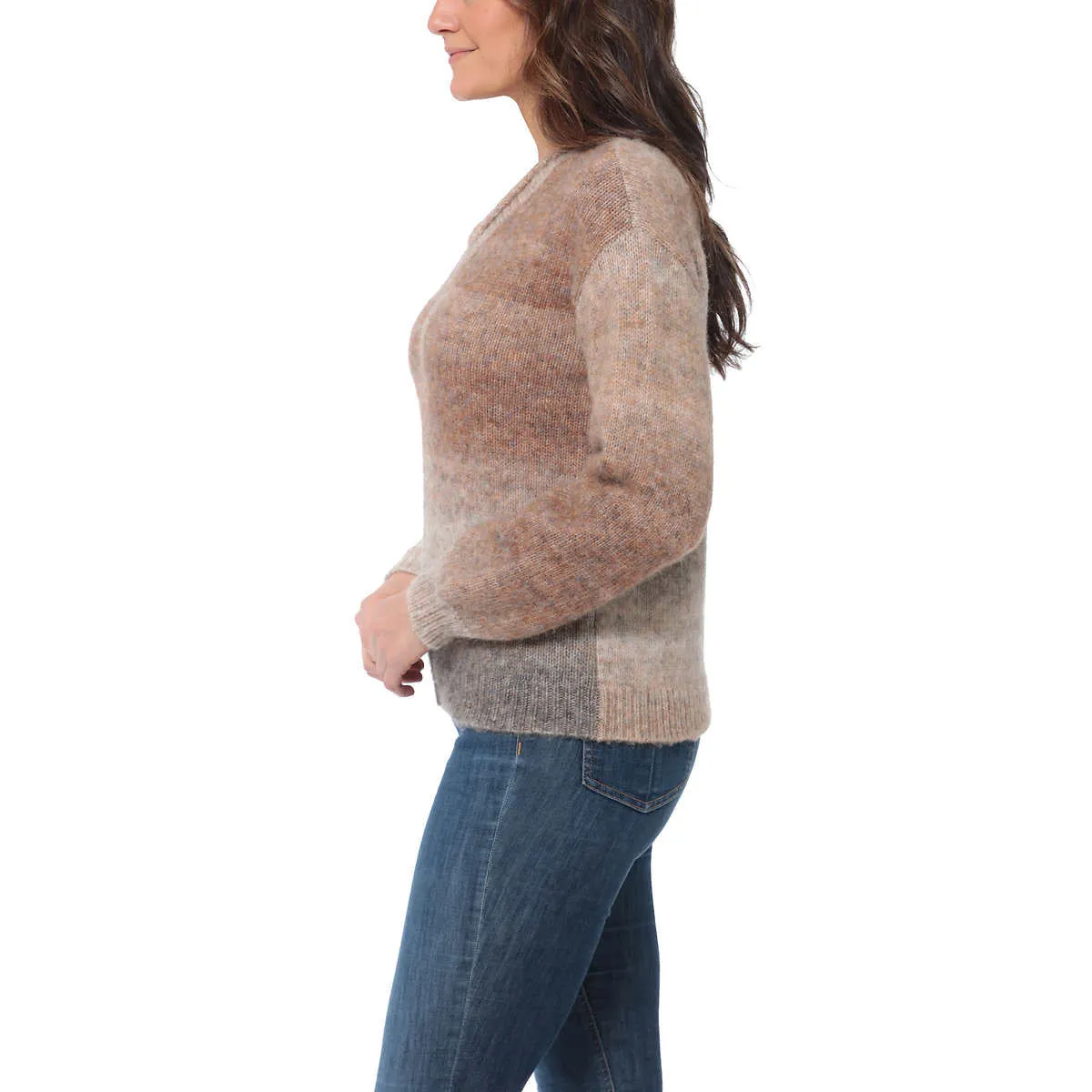 Briggs Women's Cozy V-Neck Ombre Knitt Sweater