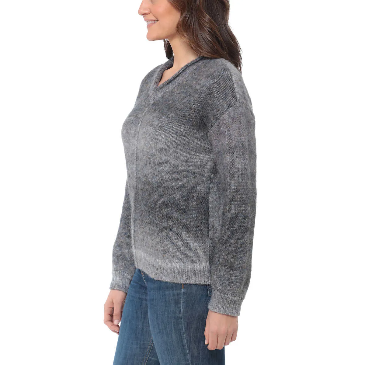 Briggs Women's Cozy V-Neck Ombre Knitt Sweater