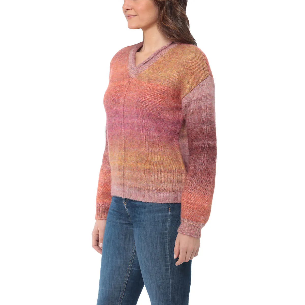 Briggs Women's Cozy V-Neck Ombre Knitt Sweater