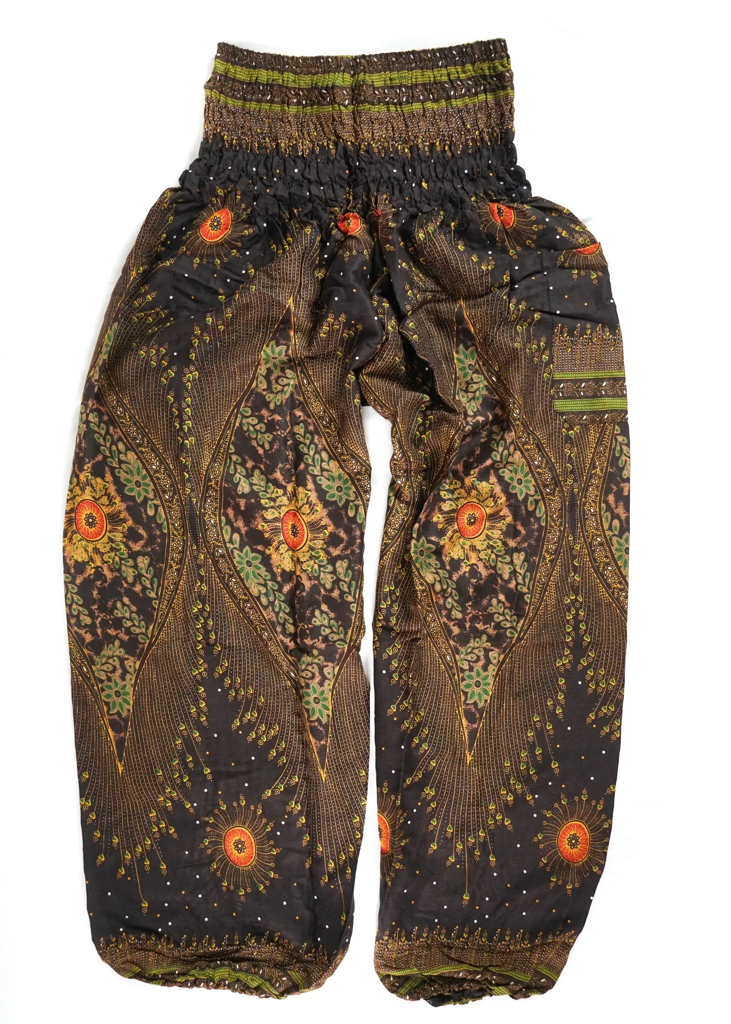 Brown Peacock Eyes Harem Pants