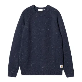 Carhartt WIP Anglistic Sweater - Speckled Air Force Blue