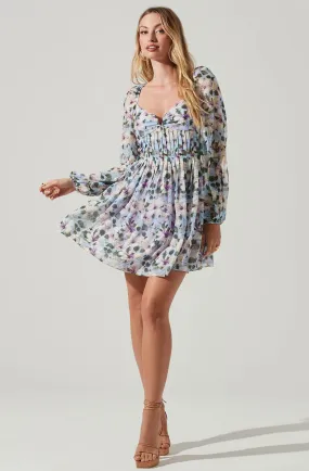 Carina Floral Open Back Mini Dress