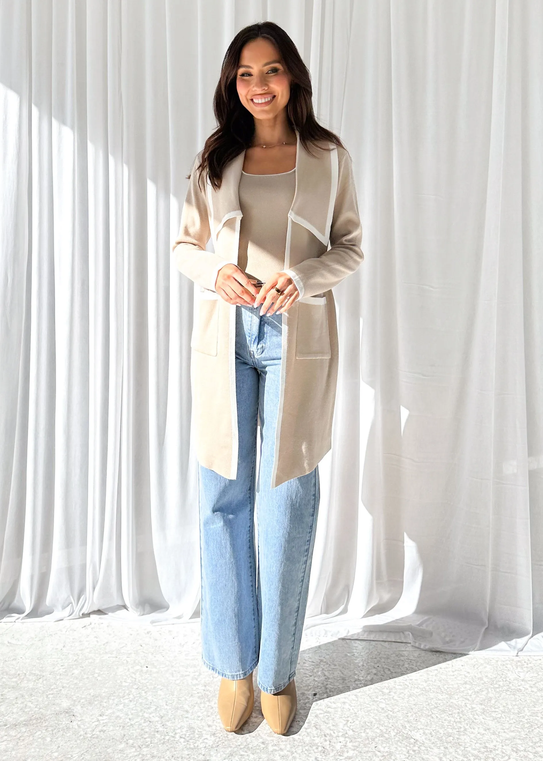 Cartla Knit Cardigan - Beige