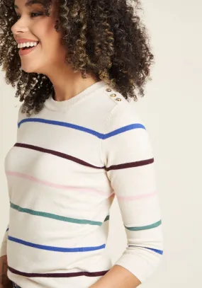 Charter School Pullover Sweater in Simple Stripes