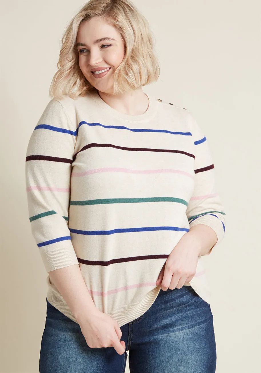 Charter School Pullover Sweater in Simple Stripes