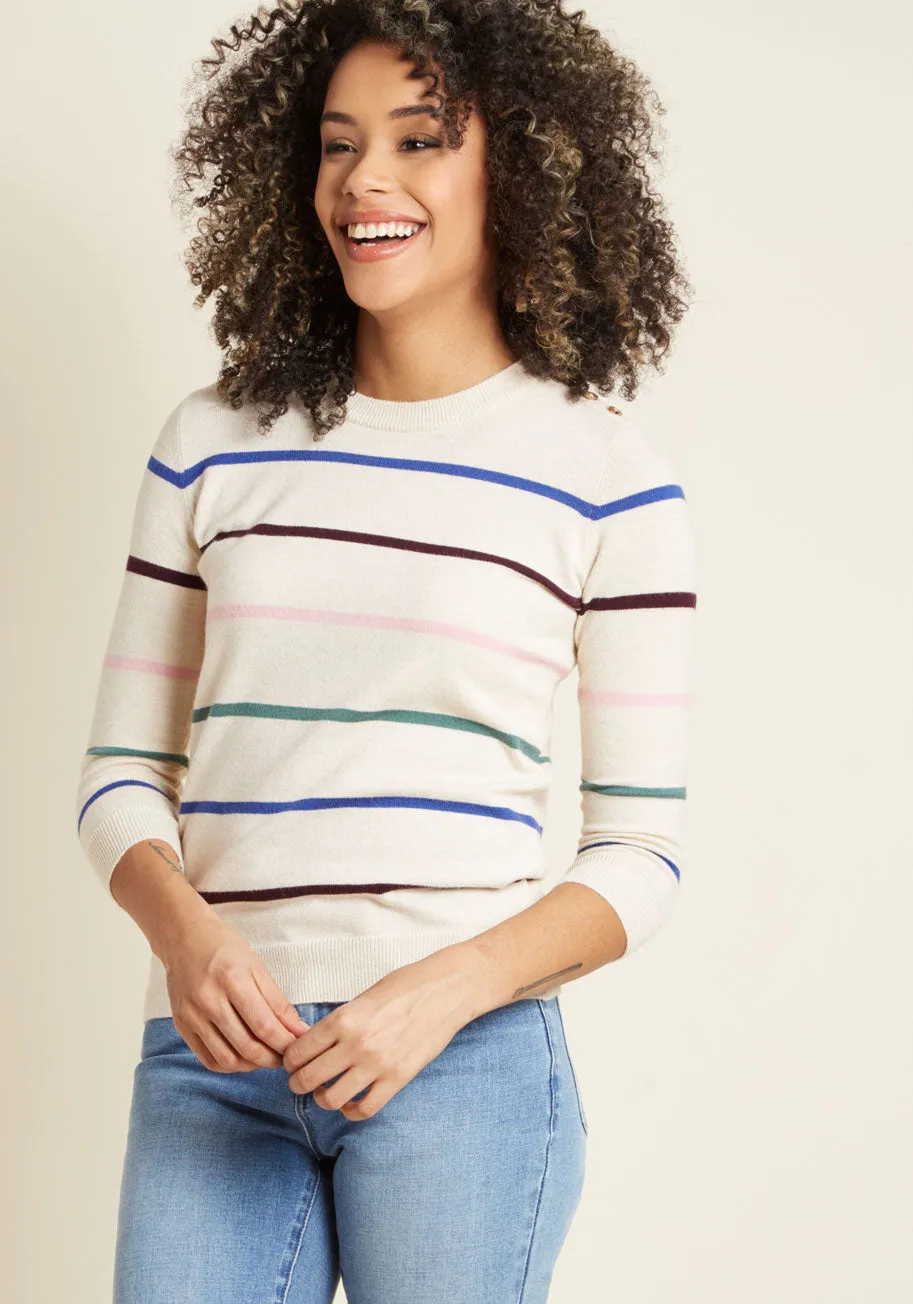 Charter School Pullover Sweater in Simple Stripes