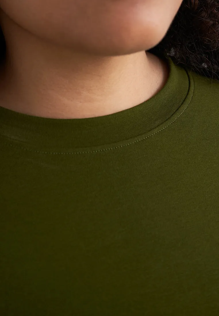 Clarissa Premium Cotton Long Sleeve Tshirt - Army Green