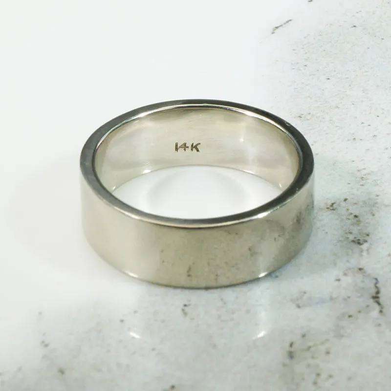 Classic 14k White Gold Flat Wedding Band