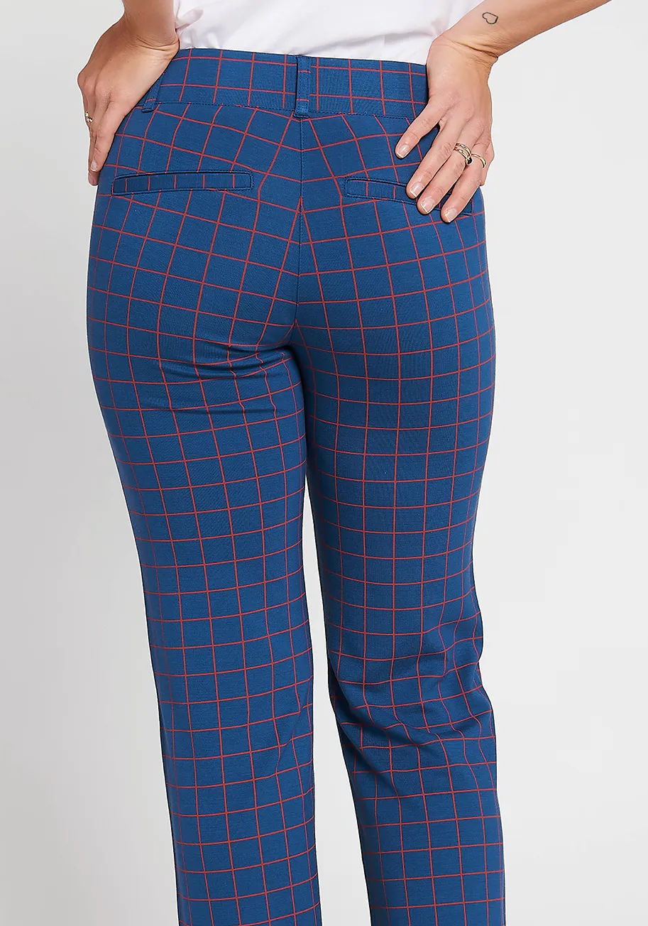 Classic Dress Pant Yoga Pant | Straight (Tomato Check)