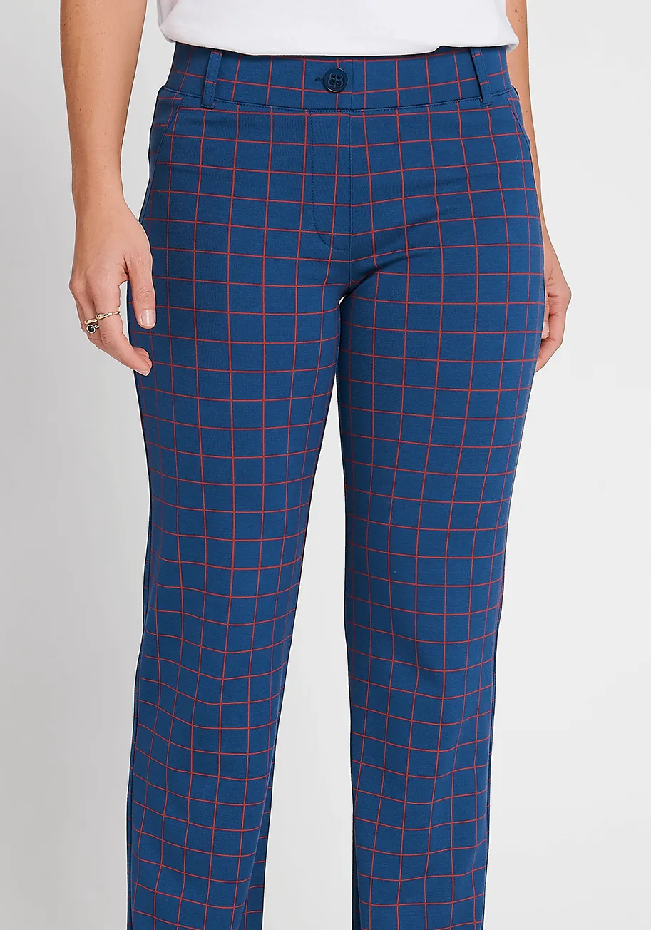 Classic Dress Pant Yoga Pant | Straight (Tomato Check)