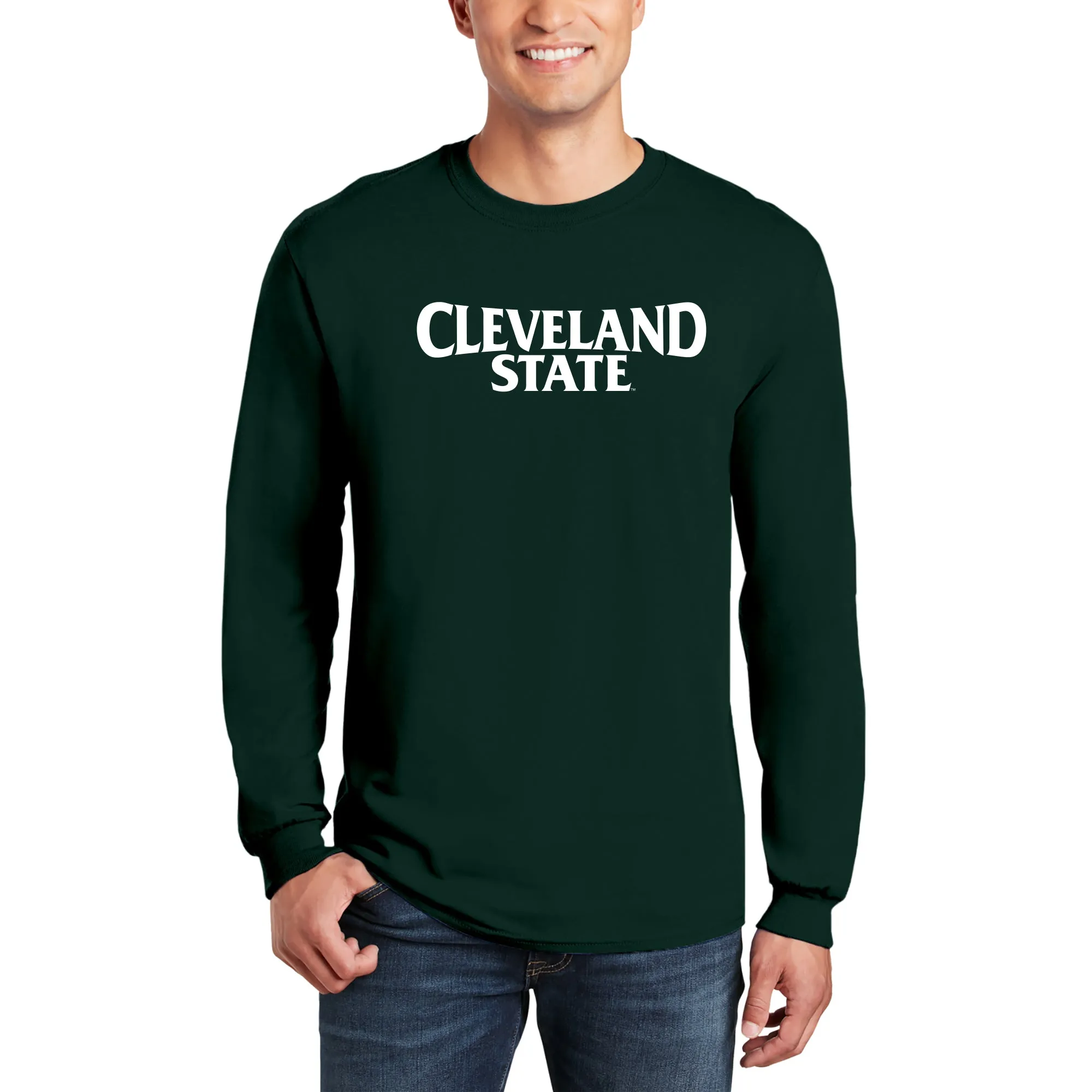 Cleveland State Vikings Basic Block Long Sleeve T Shirt - Forest