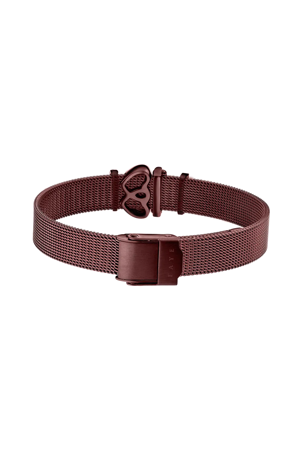 Coffee Mesh Strap Love & Double Hearts