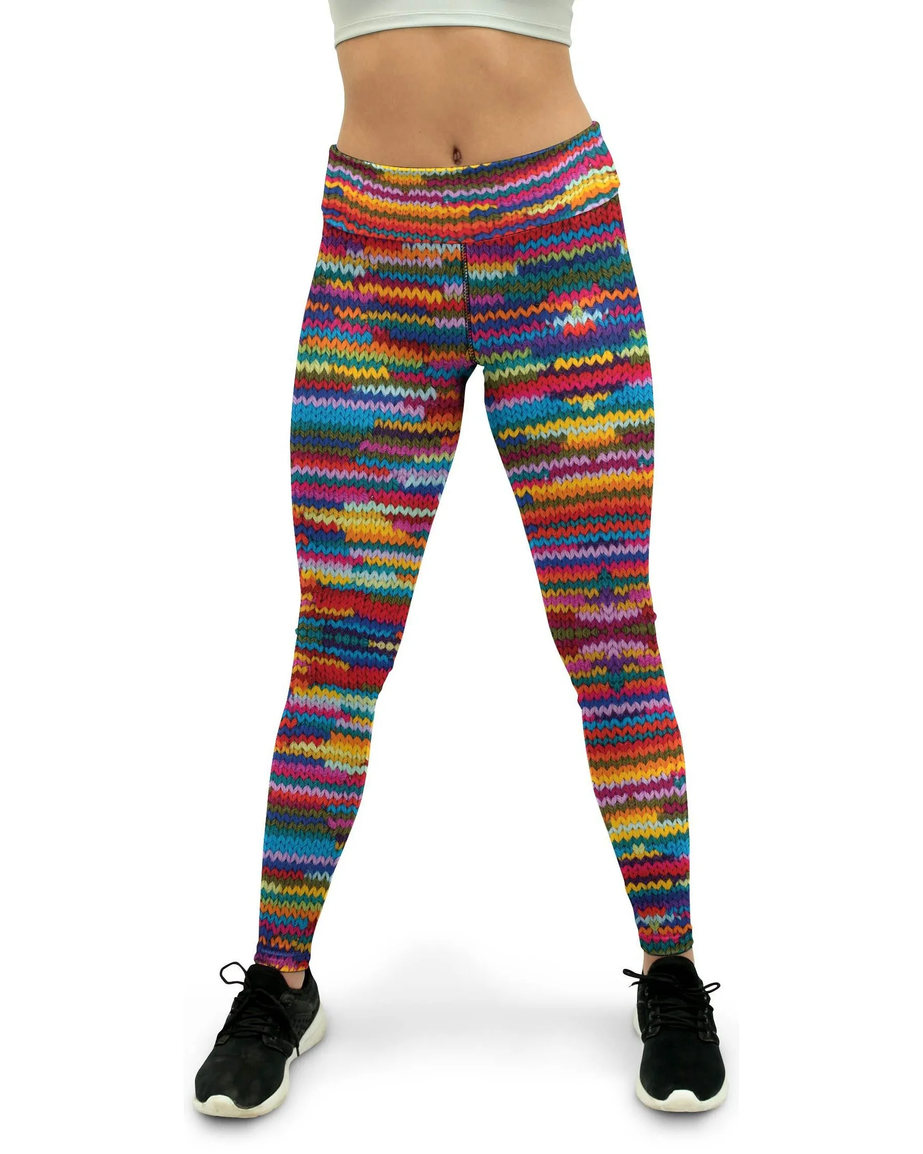 Colorful Knitted Pattern Yoga Pants