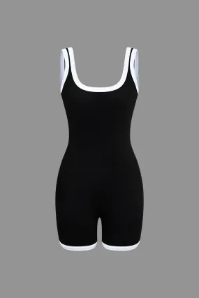 Contrast Trim Tank Romper