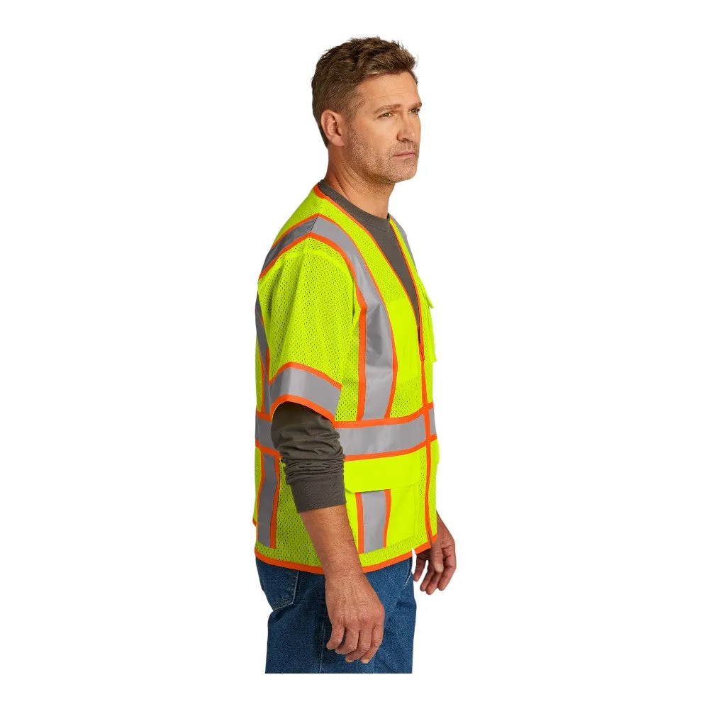 CornerStone ANSI 107 Class 3 Surveyor Mesh Zippered Two-Tone Short Sleeve Vest CSV106