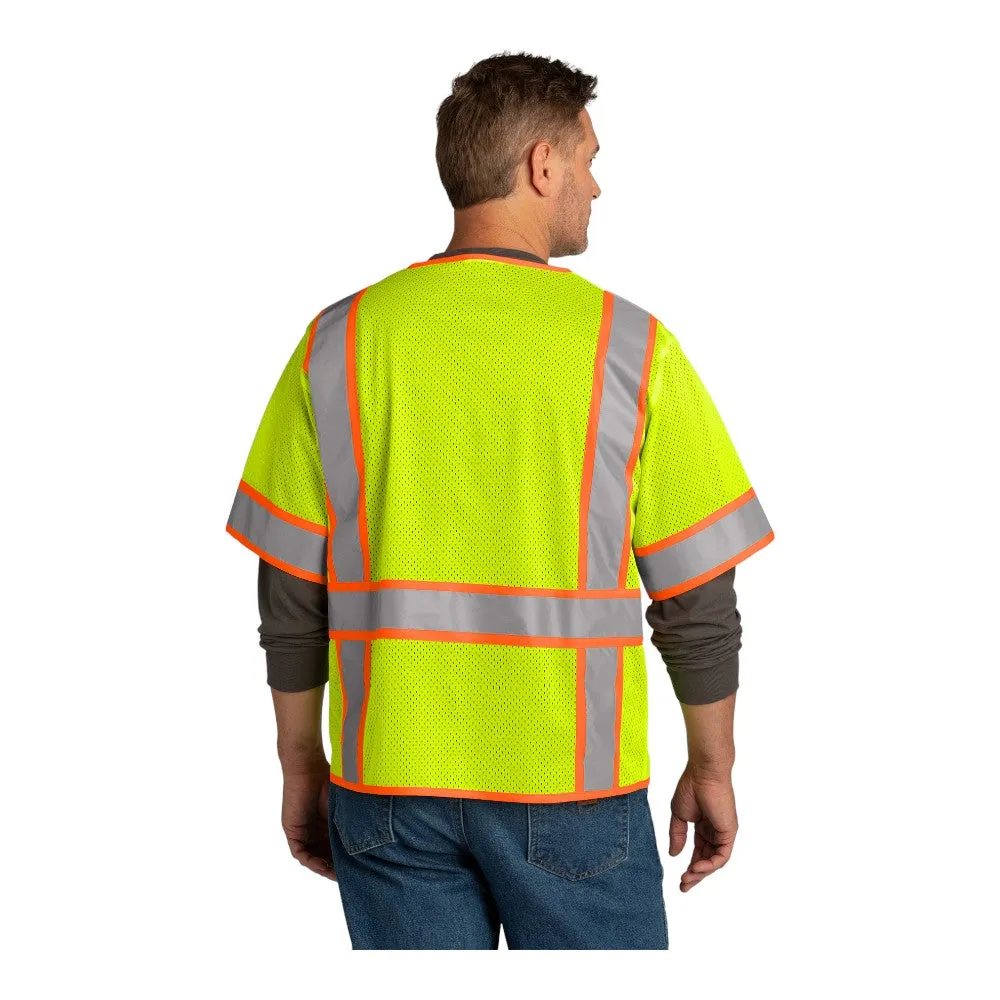 CornerStone ANSI 107 Class 3 Surveyor Mesh Zippered Two-Tone Short Sleeve Vest CSV106