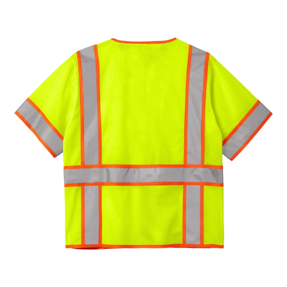 CornerStone ANSI 107 Class 3 Surveyor Mesh Zippered Two-Tone Short Sleeve Vest CSV106