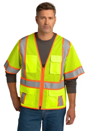 CornerStone ANSI 107 Class 3 Surveyor Mesh Zippered Two-Tone Short Sleeve Vest