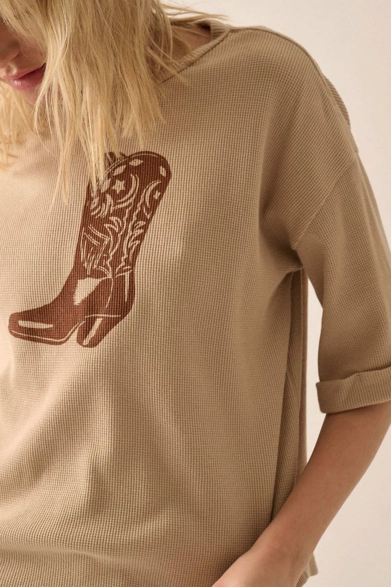 Cowgirl Culture Cowboy Boot Thermal Graphic Tee