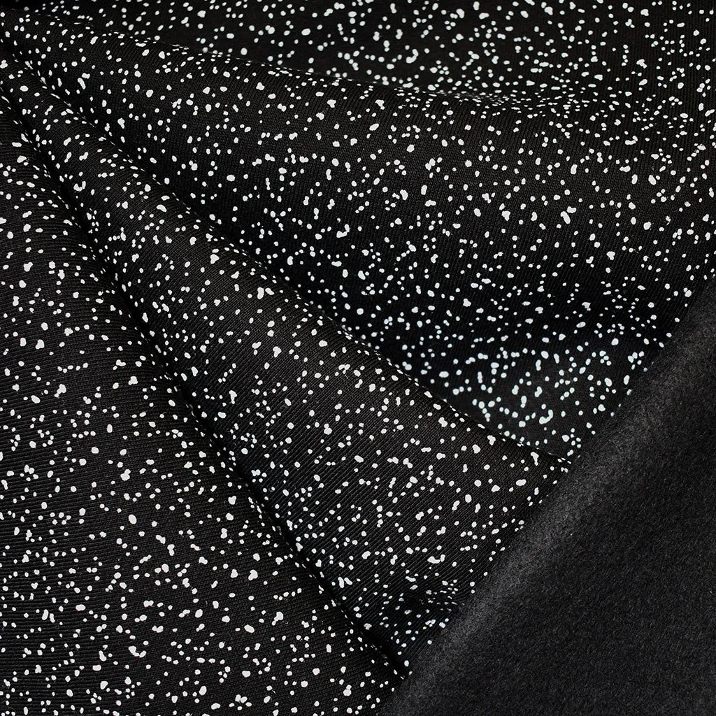 Cozy Scatter Dot Print Sweatshirt Fleece Black SY