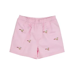 Critter Sheffield Shorts - Palm Beach Pink with Horse Embroidery & Buckhead Blue Stork