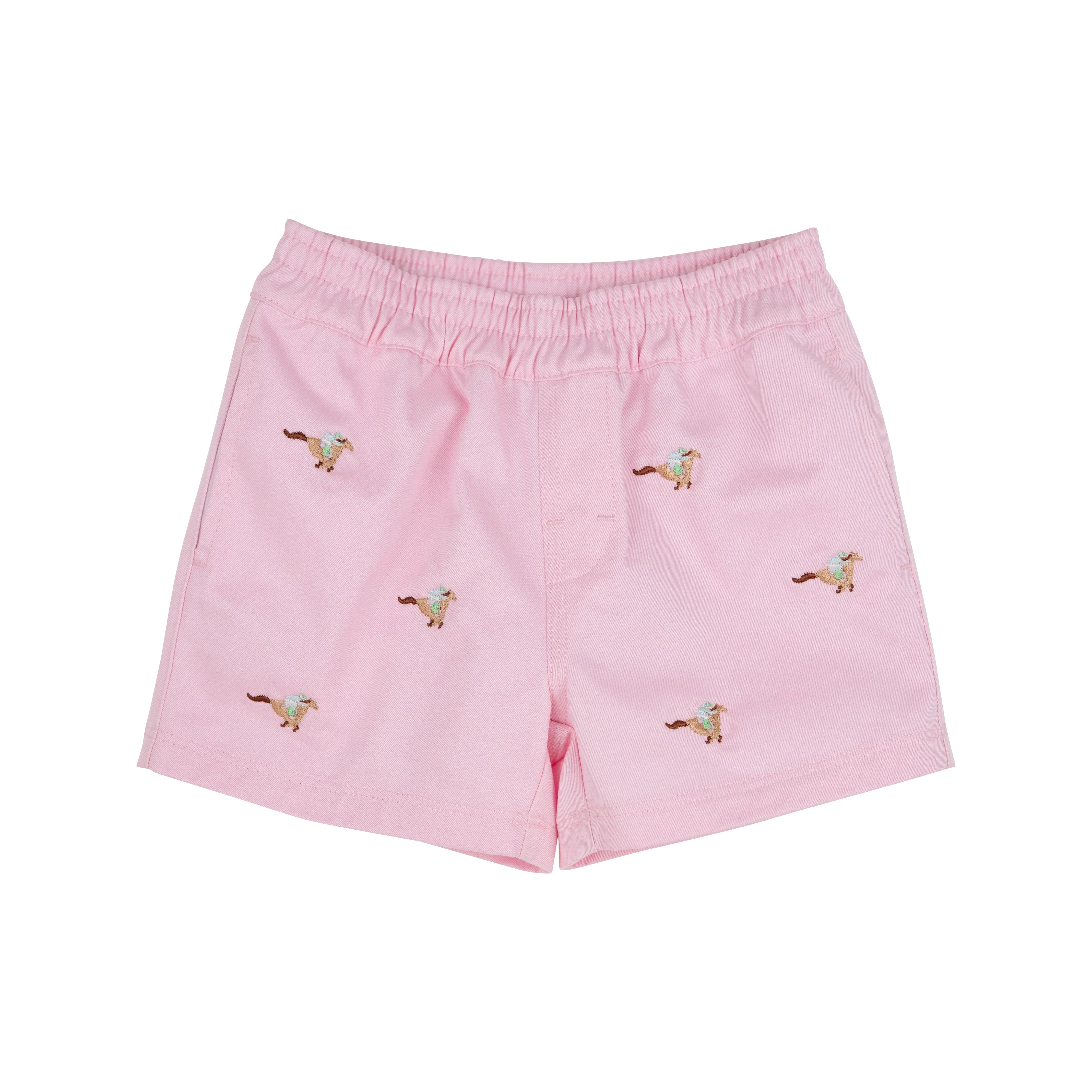 Critter Sheffield Shorts - Palm Beach Pink with Horse Embroidery & Buckhead Blue Stork