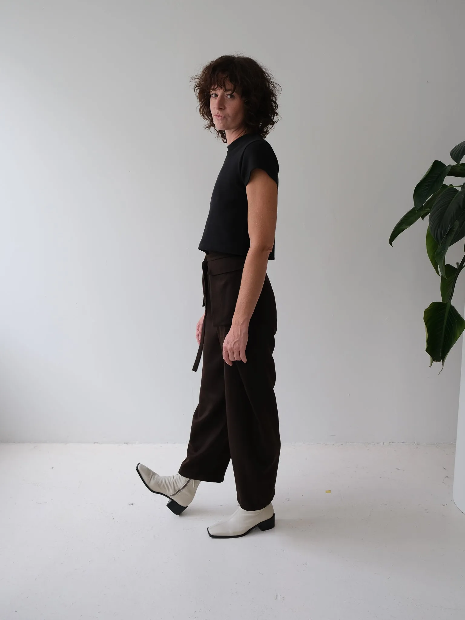 DAX brown wool pant