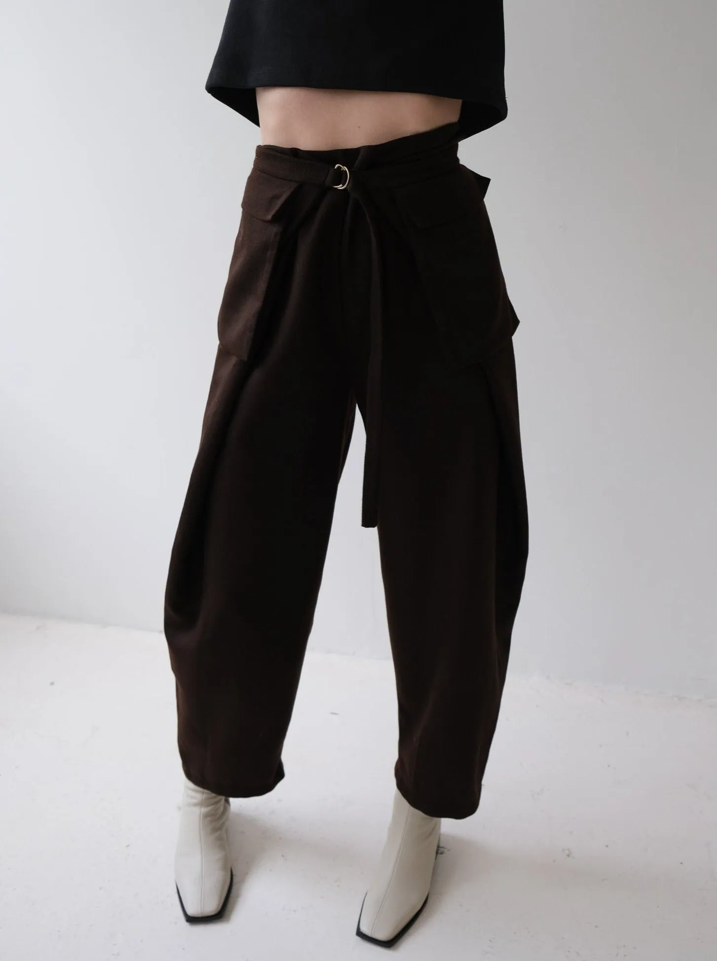 DAX brown wool pant