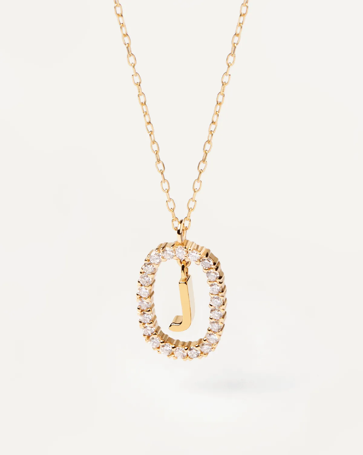 Diamonds and Gold Letter J Necklace