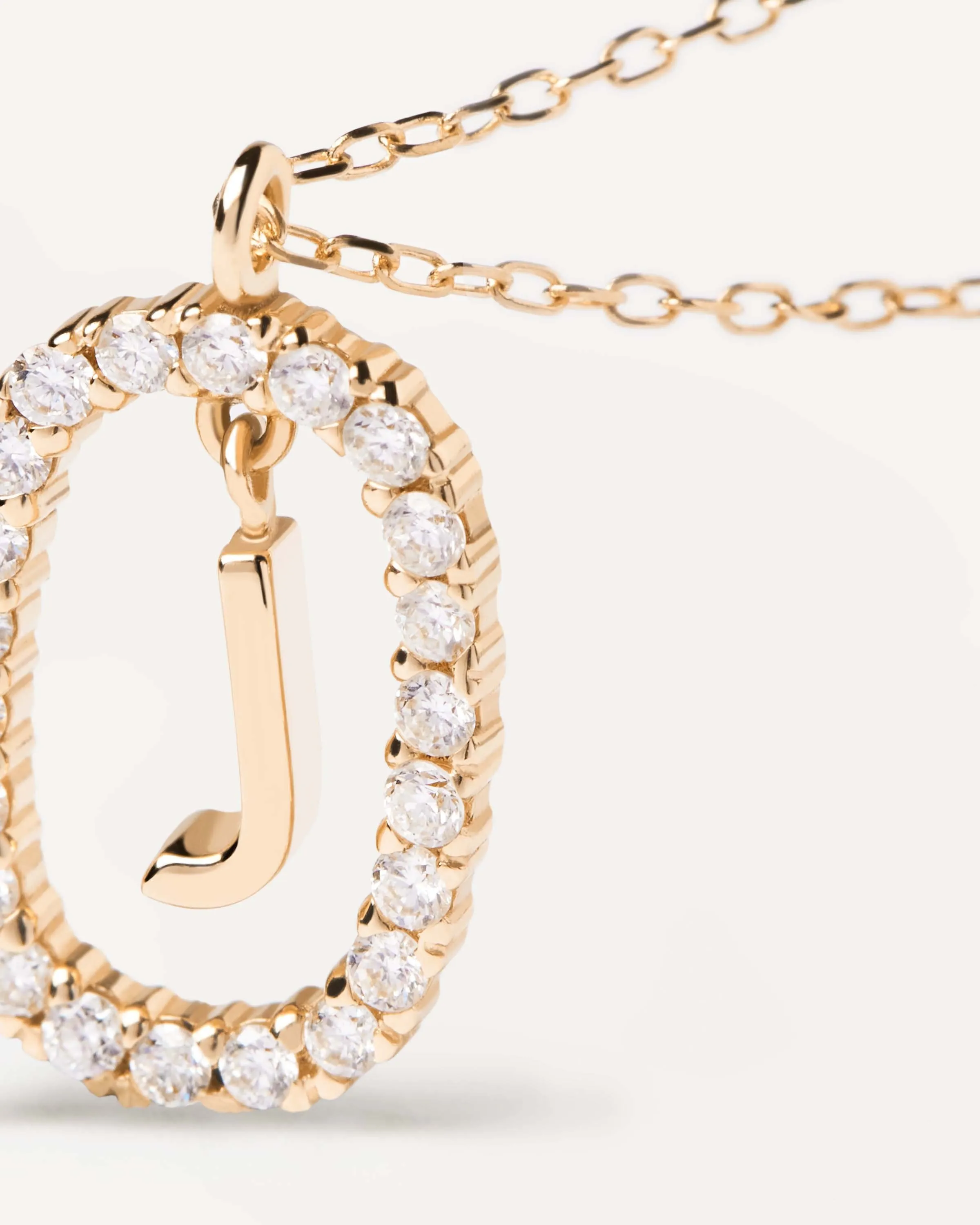 Diamonds and Gold Letter J Necklace