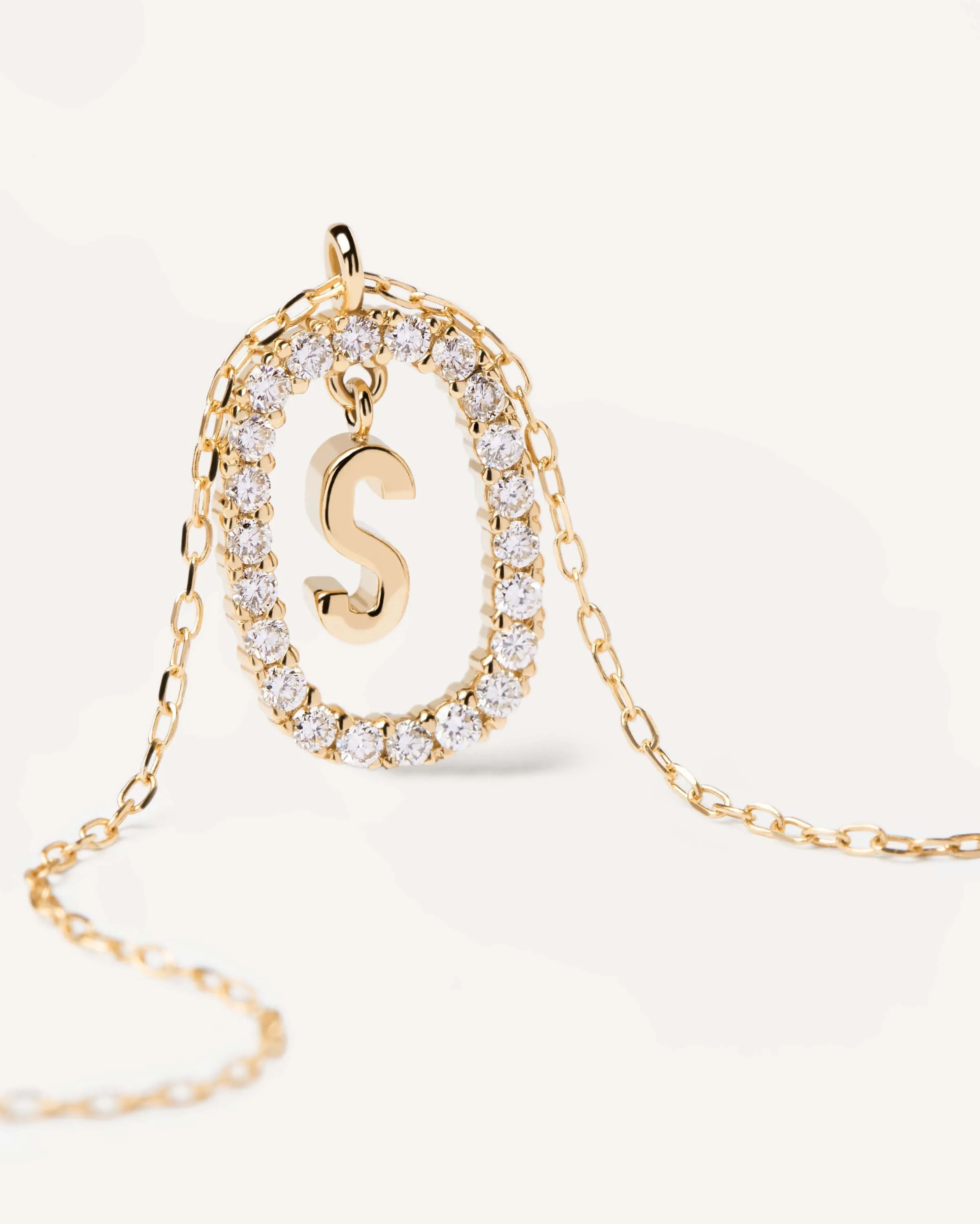 Diamonds and Gold Letter S Necklace