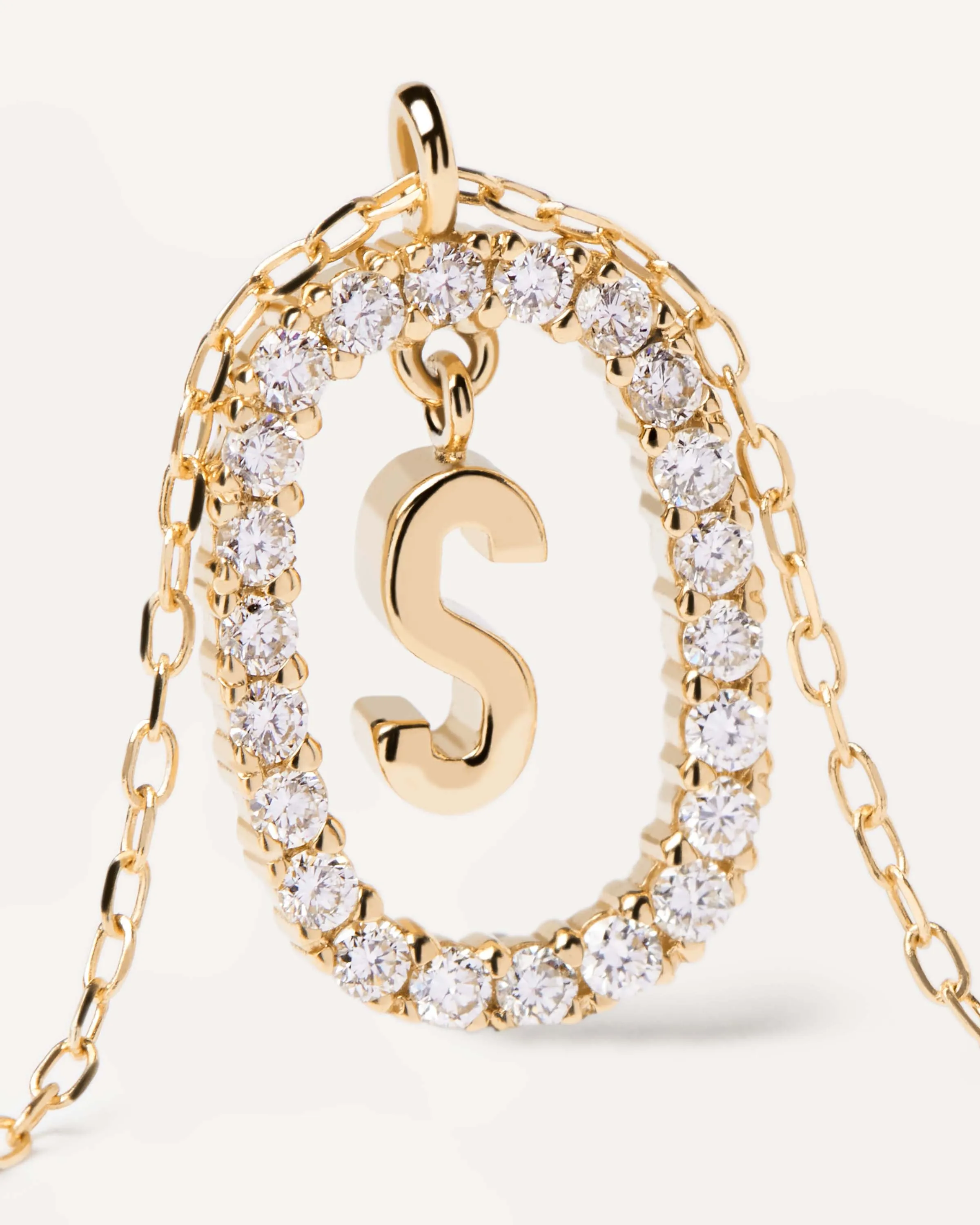 Diamonds and Gold Letter S Necklace