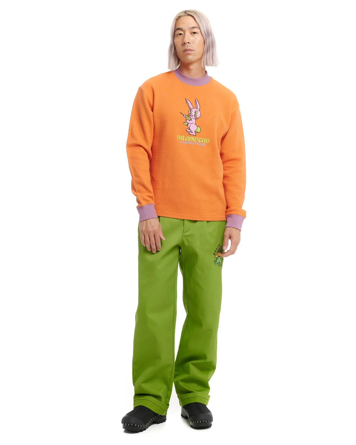 Dickies Bunny Drill Embroidered Waffle Mockneck Long Sleeve - Burnt Orange