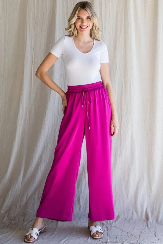 Divine Magenta Wide Leg Pants