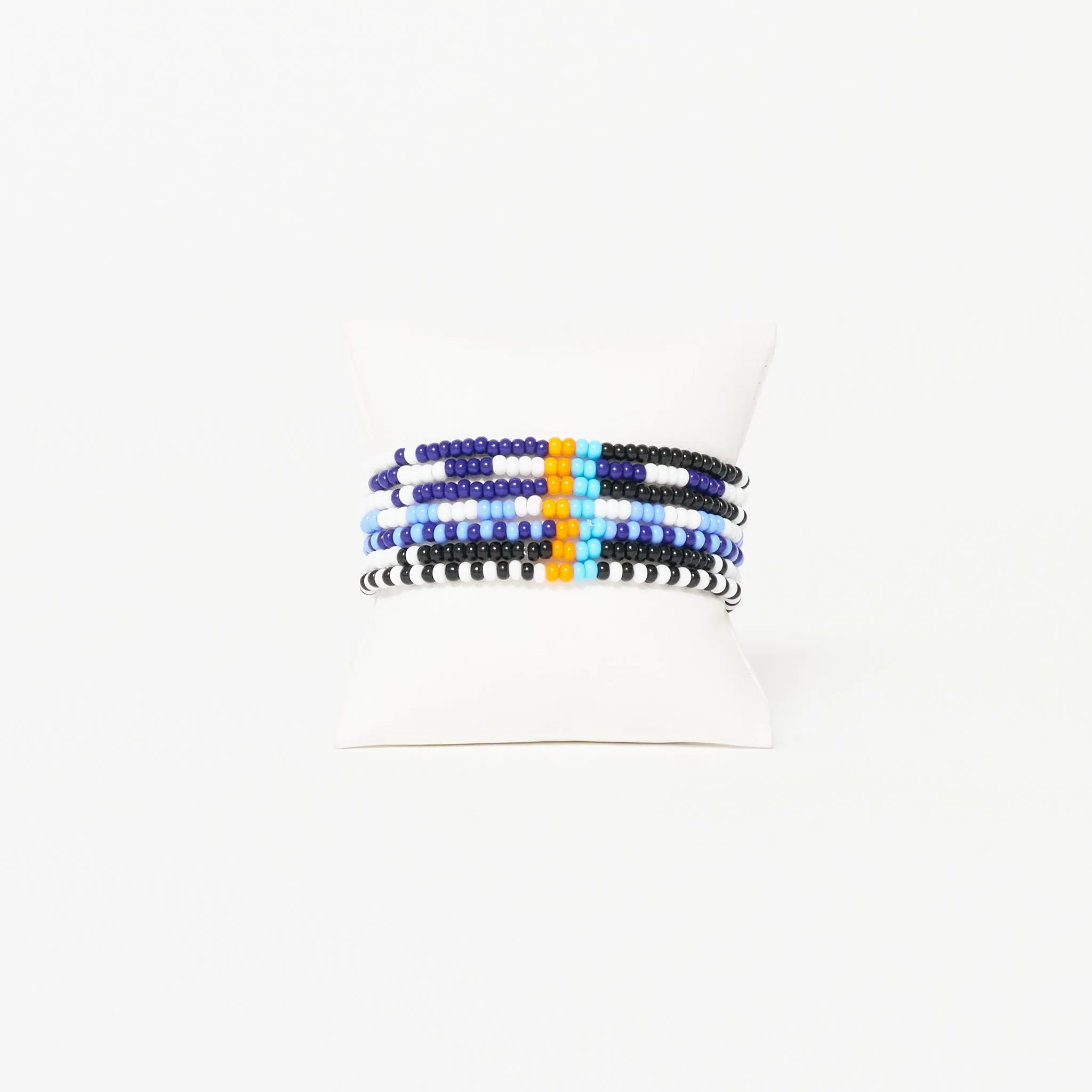 Elastic Bracelet Pack - Blue/White Multi