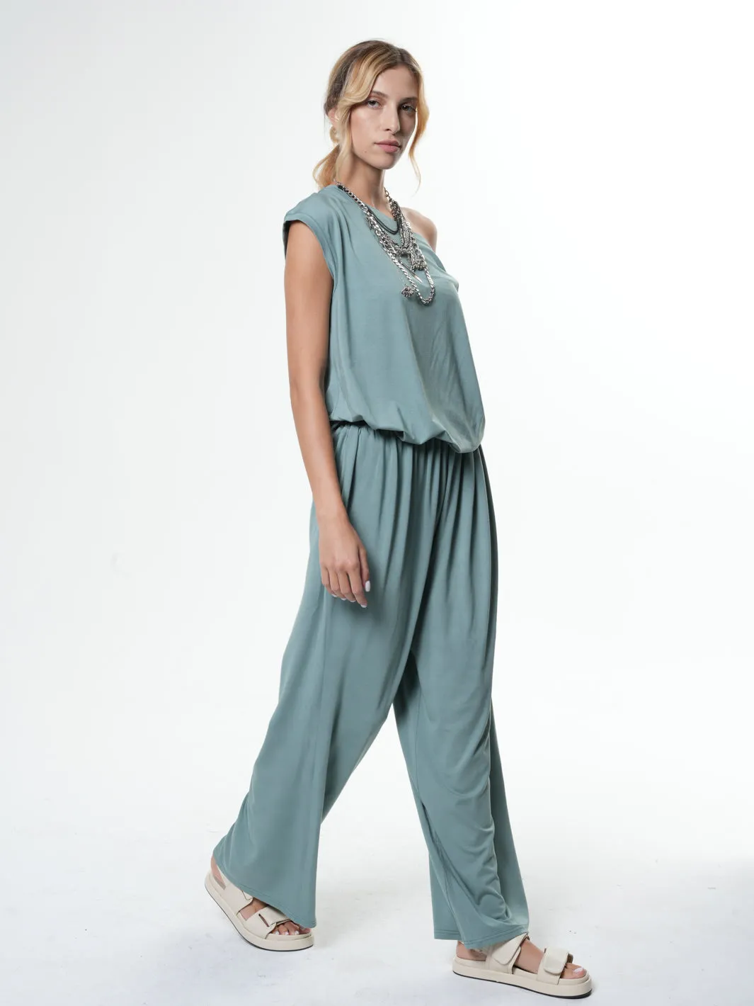 Elastic Waist Summer Jumpsuit