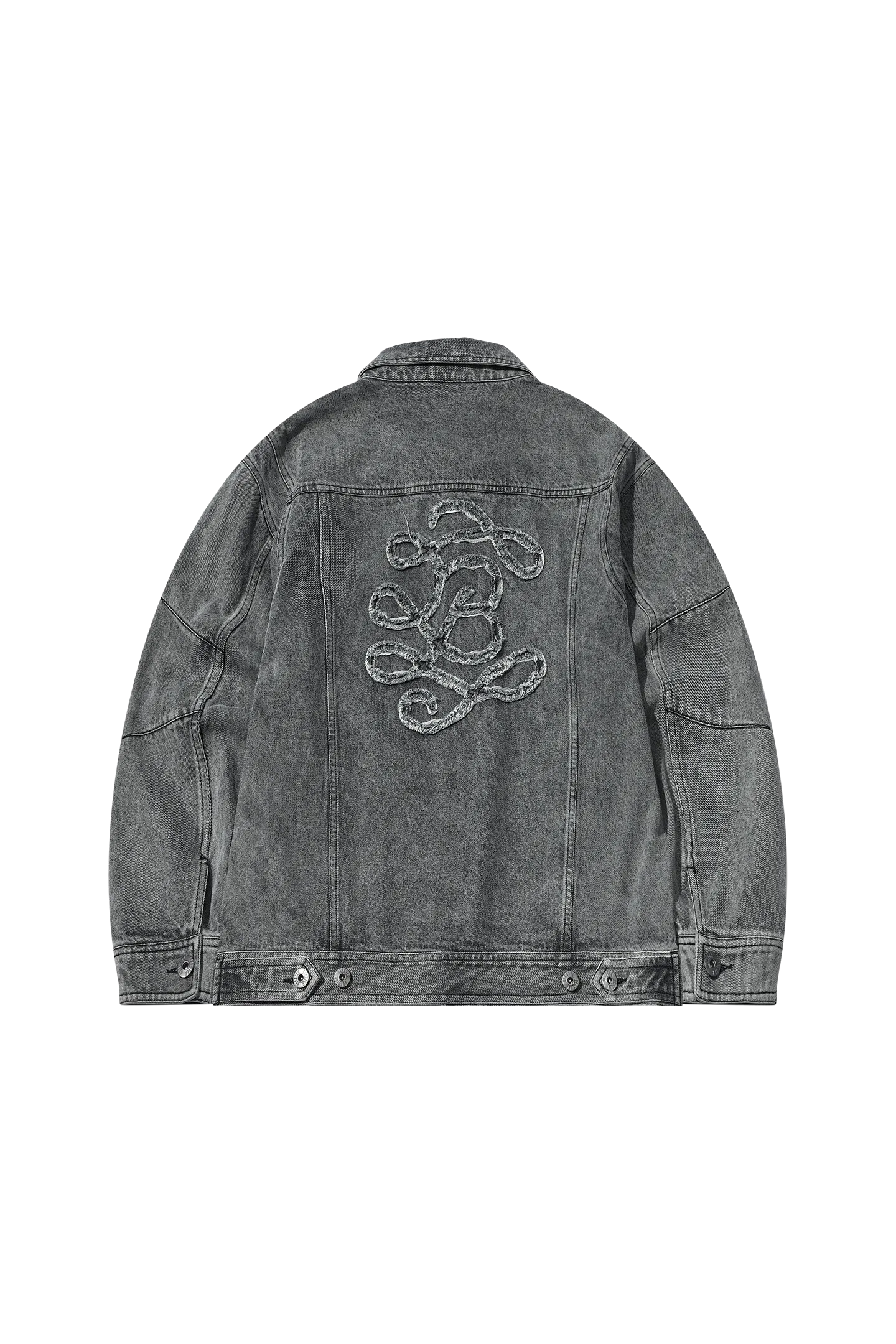 Embroidered Patche Washed Denim Jacket