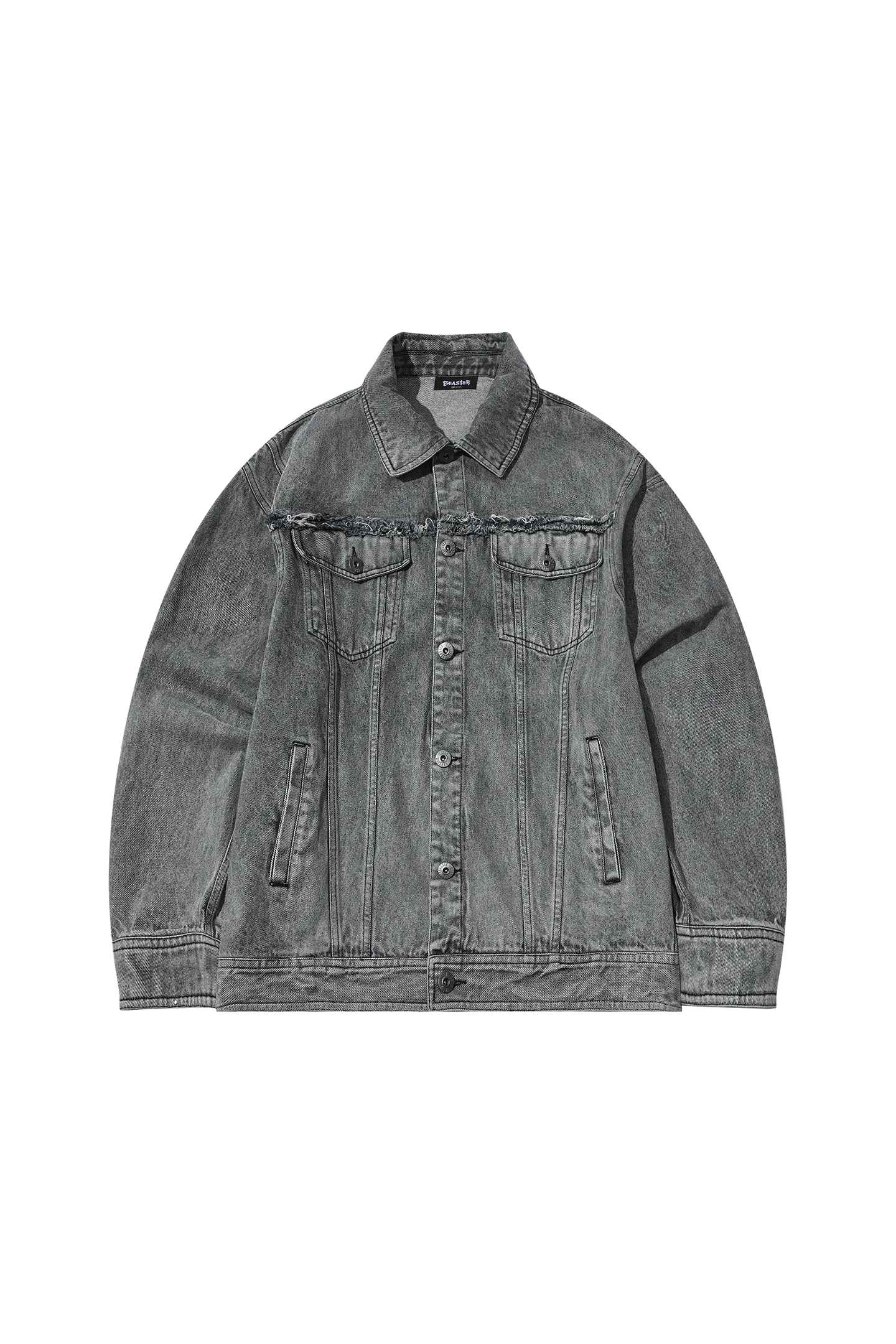 Embroidered Patche Washed Denim Jacket